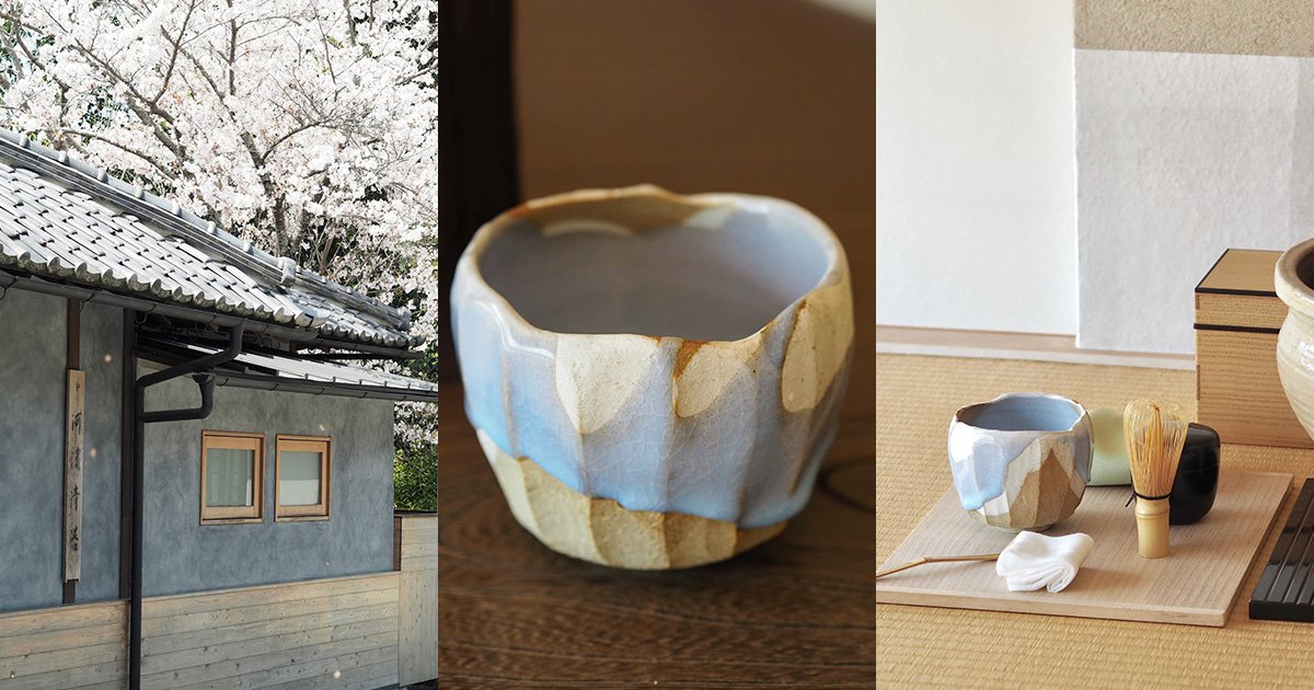 朝日焼の当主・松林豊斎さん作の茶碗のために組んだ茶箱 ふくいひろこ