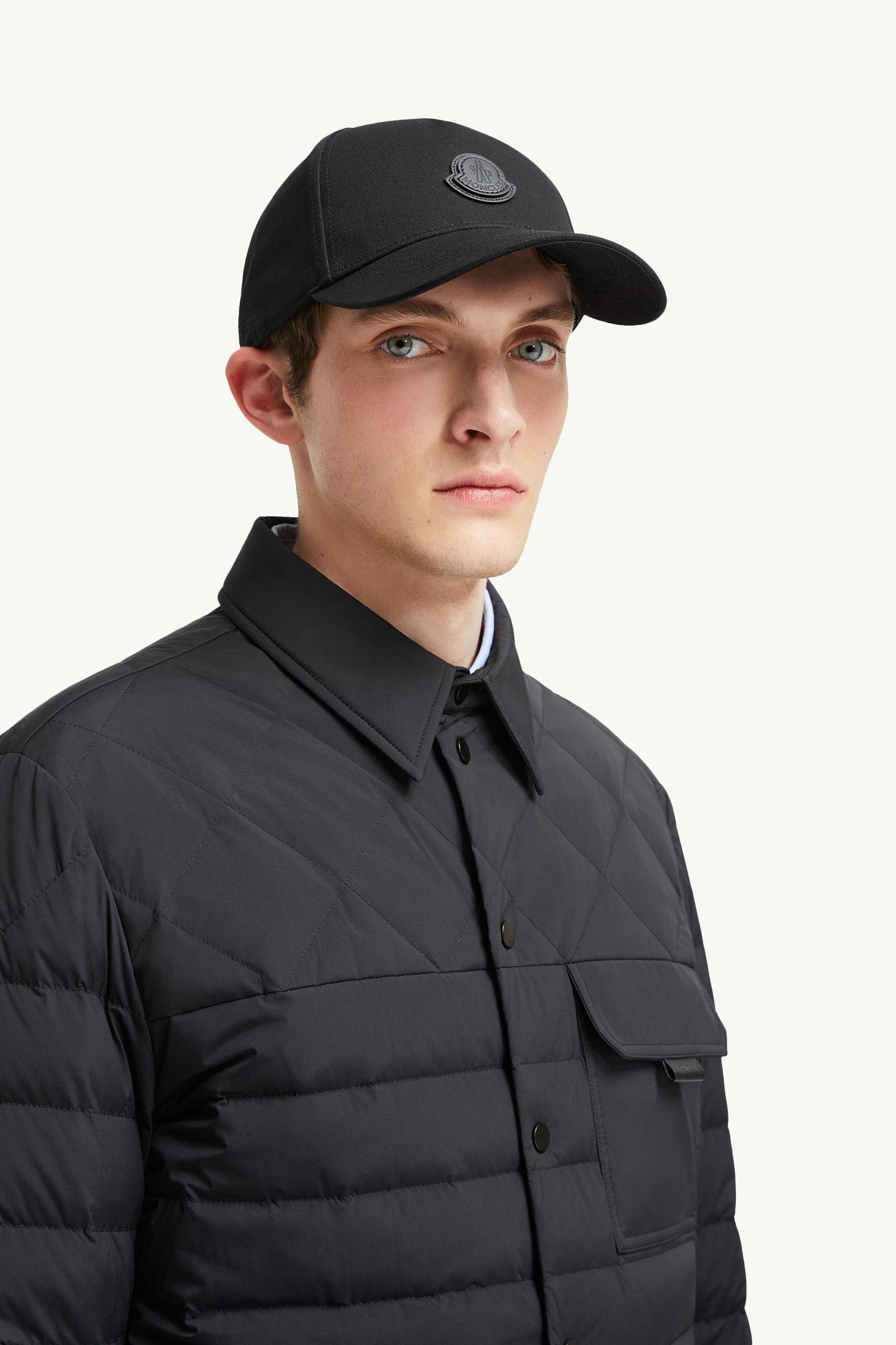 Black Cotton Gabardine Baseball Cap - Hats & Beanies for Men