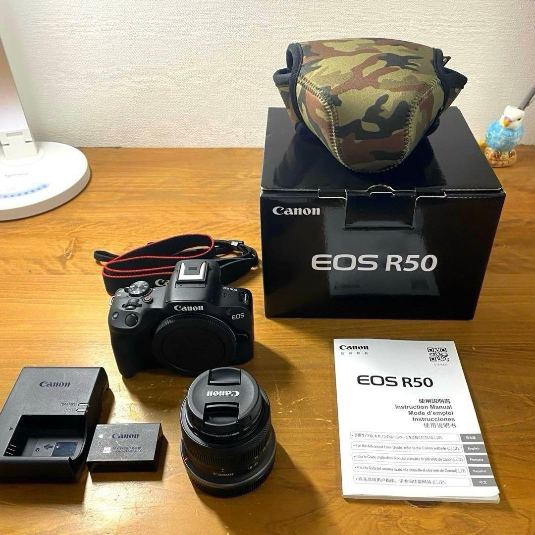 【美品】Canon EOS R50 レンズキット EOS R50（ブラック）・ダブルズームキット：通販 | ミラーレスカメラ