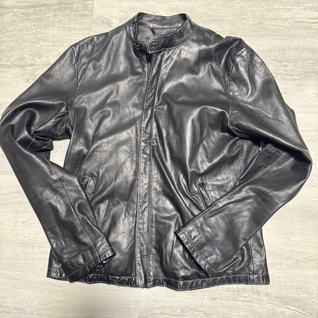 BEAMS 最高級ライン ラムレザー 羊革 ライダースジャケット ブラック L BEAMS（ビームス）【別注】Lee / 91-B Lamb Leather Jacket（ブルゾン