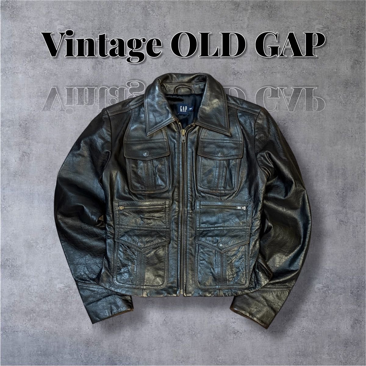 超希少】90s OLD GAP leather jacket Vintage 本革 牛革 オールド